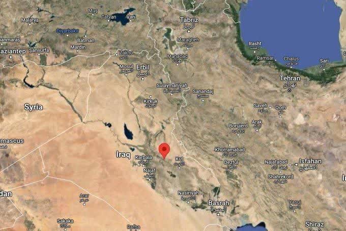 نقشه محل موشک های ساقط شده اسرائیلی در عراق قبل از رسیدن به ایران